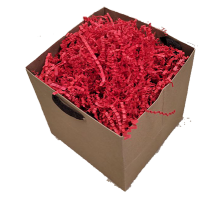 Наполнитель для подарков коралово-красный, ширина 3 мм, 200 гр.