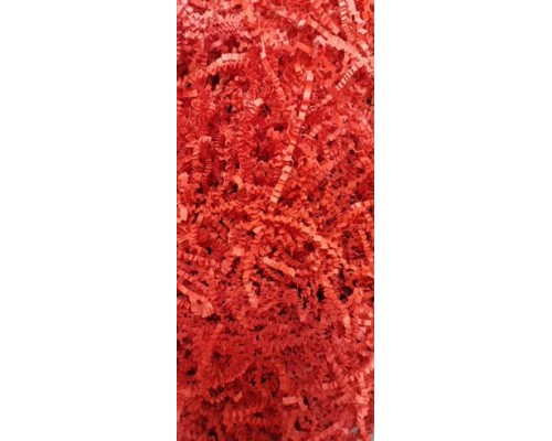 Наполнитель для подарков кораллово-красный, ширина 3 мм, 50 гр.