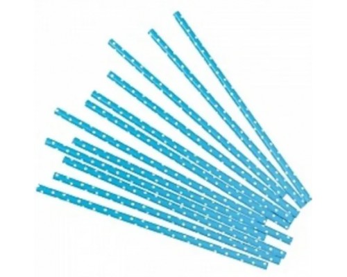 Трубочки бумажные одноразовые белый с голубыми точками Complement