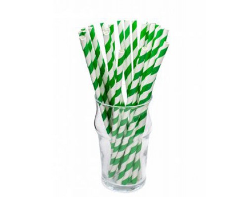 Трубочки бумажные одноразовые зелено_x005Fбелая полоска Complement