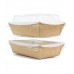 Контейнер для еды бумажный  Crystal Box, с купольной крышкой, Крафт, 500 мл