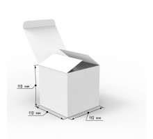 Коробка самосборная 110х110х110 с ушками белая, профиль E