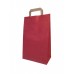 Крафт пакет красного цвета с плоскими ручками, размером 240х100х370 мм