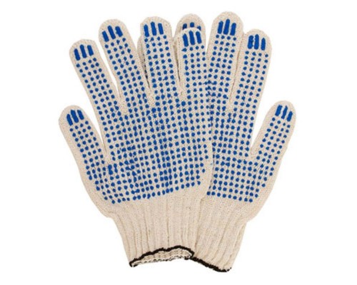 Рабочие перчатки с пвх из натурального хлопка 3 нити 10 класс 