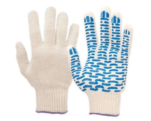 Рабочие перчатки с пвх из натурального хлопка 5 нитей 10 класс 